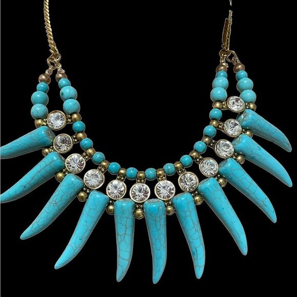 Turquoise Spiked Necklace - Picture 6 of 6